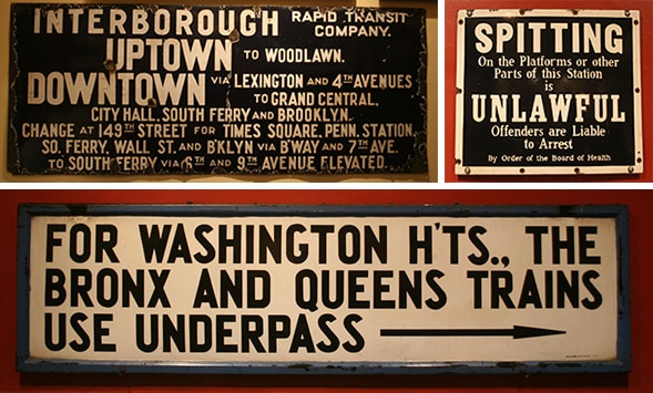 Confusing signage in the old NYC Subway