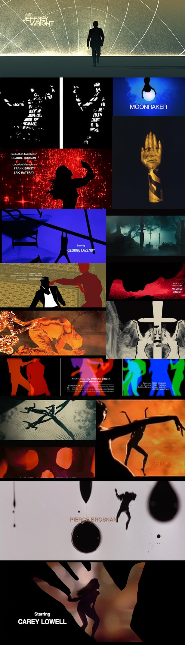 Collage of 007 Title Sequence Design