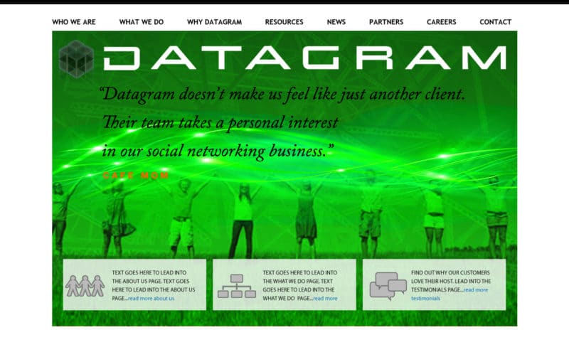 Datagram Home Page Customized Stock Image